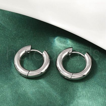 202 Stainless Steel Polishing Hoop Earrings EJEW-M106-02P-08-1