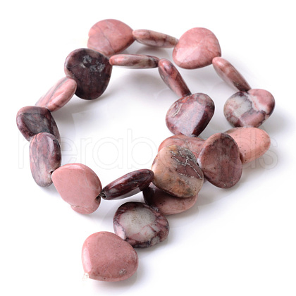 Natural Red Picture Jasper Beads Strands G-R356-08-1