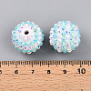 Stripe Pattern Resin AB Rhinestone Round Beads RESI-S313-18x20-15-3