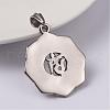 304 Stainless Steel Mantra Pendants STAS-K083-23AS-2