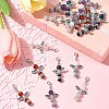 20Pcs 5 Styles Angel Natural Carnelian & Rose Quartz & Quartz & Lapis Lazuli & Amethyst Pendant Decorations HJEW-FS00014-8