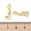Brass Micro Pave Cubic Zirconia European Dangle Charms KK-D325-19G-02-3