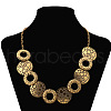 Alloy Disc Ring Beaded Bib Necklaces for Women FS-WG77100-01-1