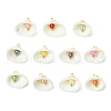 Natural Shell & Imitation Pearl Pendants PALLOY-JF03376-01-1