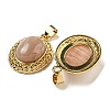 Natural Sunstone Oval Pendants G-B079-02G-03-2