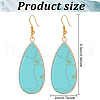 ANATTASOUL 2 Pairs 2 Style Synthetic Turquoise & Natural Howlite Teardrop Dangle Earrings EJEW-AN0002-33-2