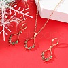 Christmas Alloy Micro Pave Cubic Zirconia Pendant Necklaces & Hoop Earrings Sets WGB037B-02-1