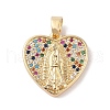 Brass Cubic Zirconia Pendants KK-Z050-10G-02-1