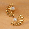 304 Stainless Steel ABS pearl Stud Earrings EJEW-S226-07G-02-1