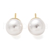 Brass ABS Imitation Pearl Stud Earrings EJEW-B132-01C-G-4