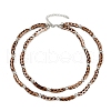 Plastic & Resin Leopard Skin Print Curved Tube Double Layer Necklaces for Women NJEW-Q038-01A-5