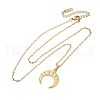 Double Horn 304 Stainless Steel Pendant Necklaces NJEW-M096-09G-2