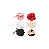 AHADERMAKER 5Pcs 5 Colors Cloth Flower Collar Choker Necklaces AJEW-GA0007-38-7