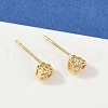 Clear Cubic Zirconia Heart Stud Earrings EJEW-K093-24G-3