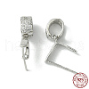 Rhodium Plated 925 Sterling Silver Micro Pave Cubic Zirconia Pendant Bails STER-P034-43P-4