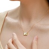 Envelope with Customized Word 925 Sterling Silver Micro Pave Cubic Zirconia Pendant Necklaces NJEW-K279-01G-4