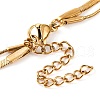 304 Stainless Steel Double Layer Round Snake Chain & Herringbone Chain Necklaces for Women NJEW-G140-16A-G-3
