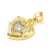 Brass Pendants with Cubic Zirconia KK-D536-03G-2