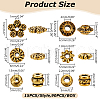 90Pcs 6 Styles Tibetan Style Alloy Spacer Beads TIBE-LP0001-01AG-2
