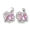 Rack Plating Brass Micro Pave Cubic Zirconia Pendants KK-U035-04P-1