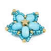 Handmade Glass Seed Beaded & Synthetic Dyed Imperial Jasper Beads Pendants PALLOY-MZ00752-01-4