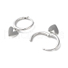 925 Sterling Silver Heart Hoop Earrings EJEW-P296-16P-2