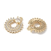Brass Micro Pave Clear Cubic Zirconia Pendants KK-S367-09A-2