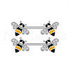 304 Stainless Steel Cubic Zirconia Nipple Rings WG0A897-03-1