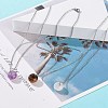 Gemstone Donut Pendant Necklace with 304 Stainless Steel Cable Chains for Women NJEW-JN03852-01-2