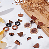 SUNNYCLUE 20 Pairs 2 Styles Half Round Walnut Wood Stud Earring Findings MAK-SC0001-22-4
