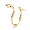 Brass Micro Pave Clear Cubic Zirconia Cuff Rings ZIRC-M117-02G-1