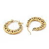 Ion Plating(IP) 304 Stainless Steel Curb Chains Hoop Earrings for Women EJEW-G293-06G-2