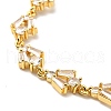 Clear Cubic Zirconia Angel Link Chain Bracelet BJEW-A132-06G-2