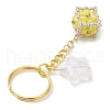 Glass Seed Bead Cube with Acrylic Star Keychain KEYC-MZ00027-6