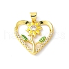 Brass Micro Pave Cubic Zirconia Pendants KK-A252-36G-1