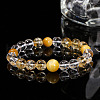 Natural Citrine Round Beads Stretch Bracelets WG049BD-09-1