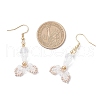 Fishtail 304 Stainless Steel Glass Dangle Earrings EJEW-MZ00458-01-4