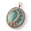 Natural Green Aventurine Big Pendants G-G771-C01-2