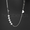 Stylish Stainless Steel Chain Pearl Necklace for Daily Unisex Wear JK3041-1