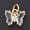 Brass Micro Pave Clear Cubic Zirconia Pendant ZIRC-P079-B01-17-1