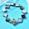 Abalone Shell Beads Stretch Bracelets BJEW-D315-03G-3