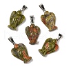 Natural Unakite Pendants G-B127-10P-07-2