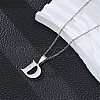 201 Stainless Steel Crystal Rhinestone Initial Pendant Necklaces FS-WG28760-04-1