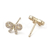 Bowknot Brass Stud Earrings EJEW-M245-02G-2