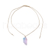 Natural Quartz Crystal Nugget Pendant Necklace NJEW-JN03940-4