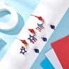 3Pcs 3 Colors Independence Day Natural Carnelian & White Jade & Dyed Yellow Jade Round Beads Braided Bracelets BJEW-MZ00178-1