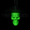 Halloween Skull Plastic Pendant Necklaces NJEW-S006-01D-4