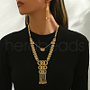 Vintage Alloy Hollow Out Tassel Necklaces & Earrings Set for Women Wedding Party LC7406-3