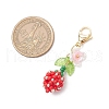Flower Bud Glass Pearl & Seed Beads Pendant Decorations HJEW-MZ00275-01-3