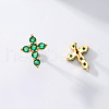 Exquisite Cross Brass Cubic Zirconia Stud Earrings GX6224-5